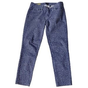 J Crew jeans womens size 29 skinny toothpick polka dot blue mid rise denim